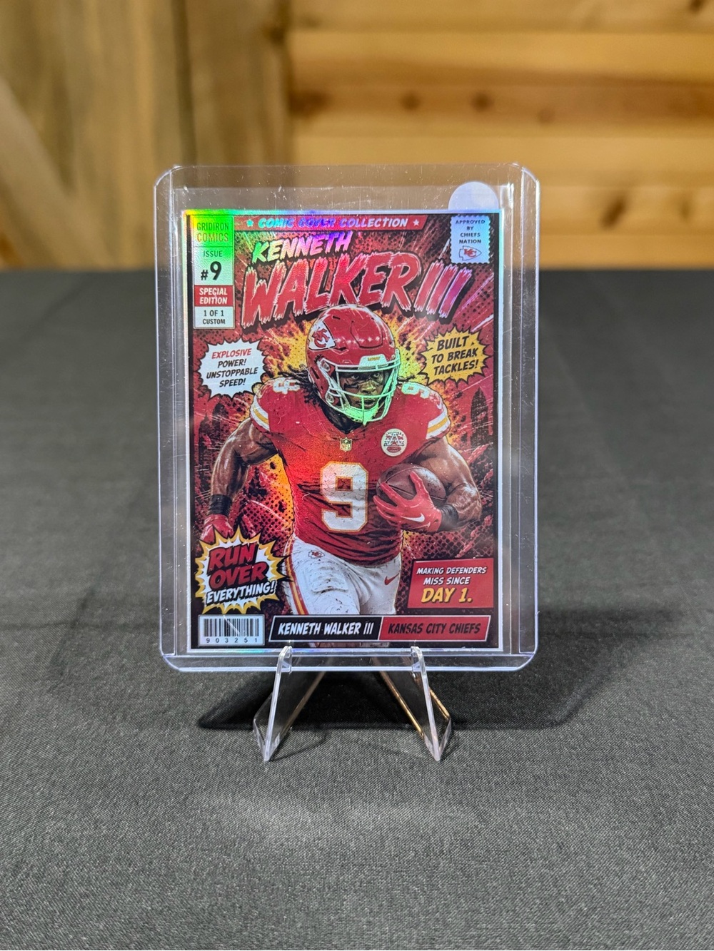 Kenneth Walker Kansas City Chiefs Comic Custom Football Card